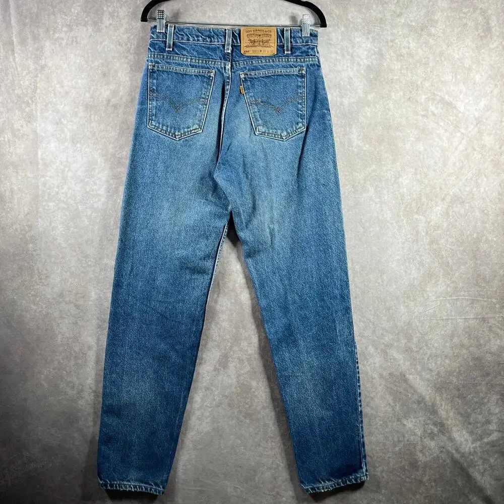 Vintage Levi's 550 Jeans Mens 31X32 Orange‎ Tab Medium Wash Relaxed Fit Tapered